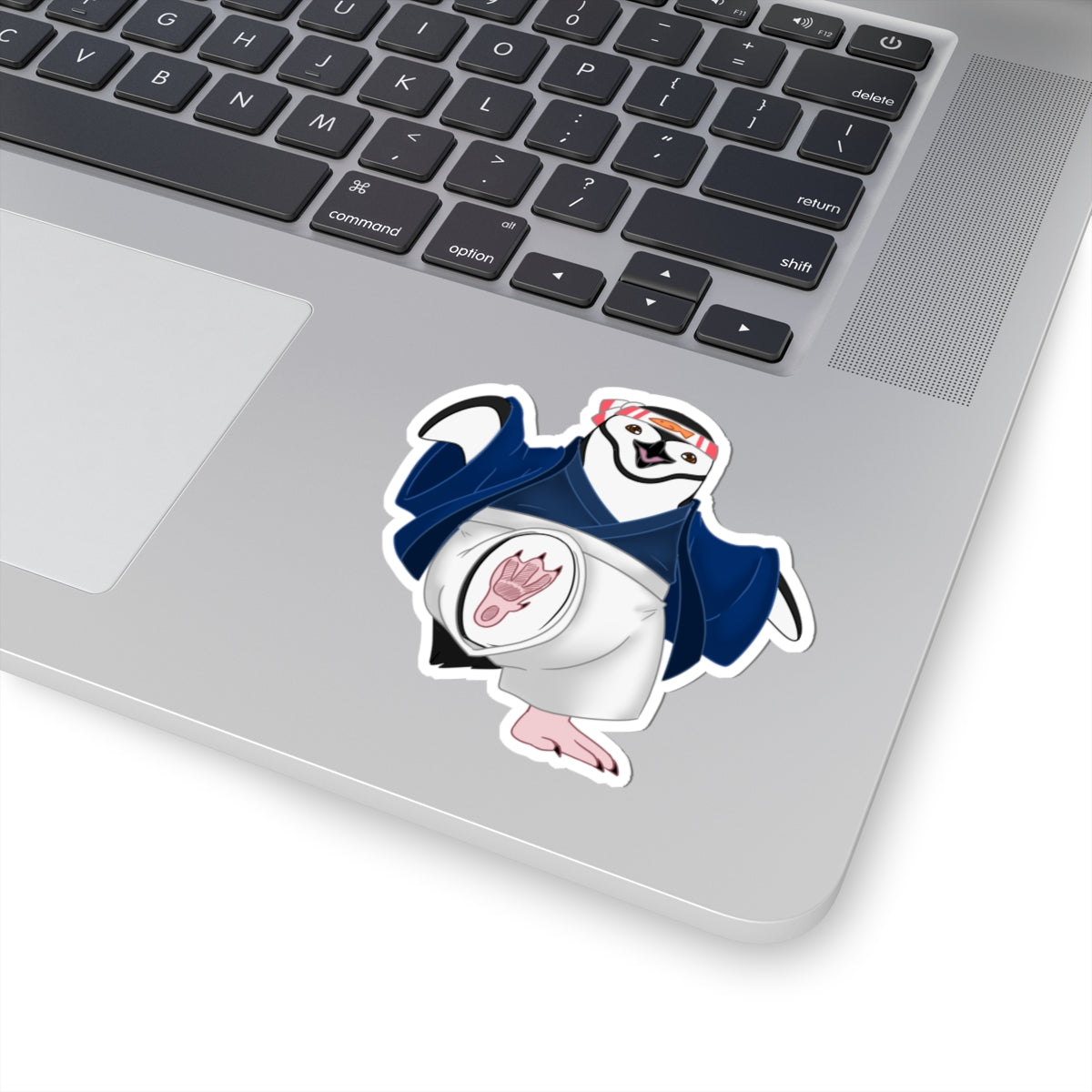 Chinstrap Penguin in Japanese Festival-style Attire Kiss-Cut Sticker