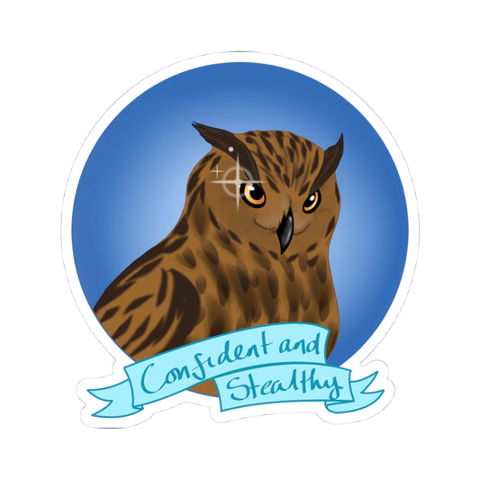 “Confident and Stealthy” Eurasian Eagle Owl Sticker