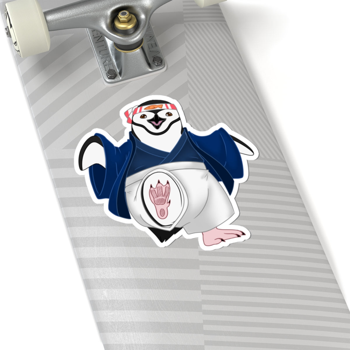 Chinstrap Penguin in Japanese Festival-style Attire Kiss-Cut Sticker